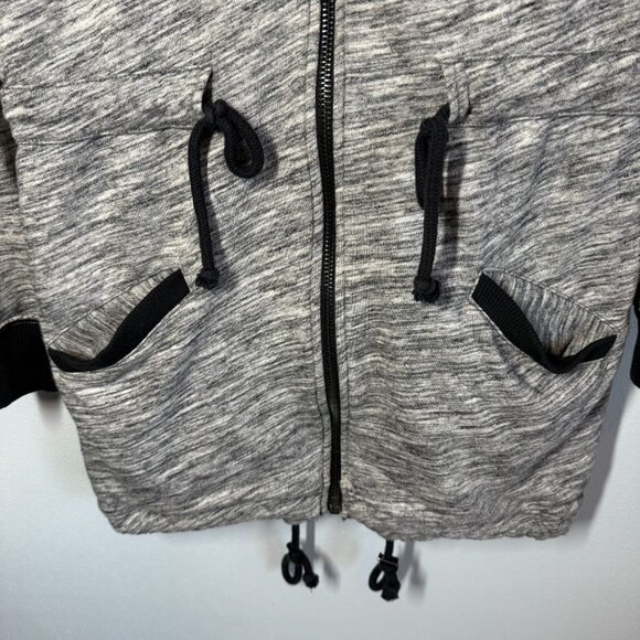 Abercrombie & Fitch Womens Quilted Sherpa Hooded Jacket Small Gray Fall Winter - Picture 4 of 13